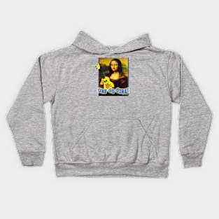 Uke Go Girl! (Mona Lisa) - Transparent background Kids Hoodie